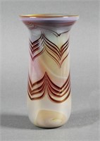 PULLED FEATHER ART GLASS VASE