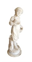 Large 19th Century Alabaster Statue of a Boy
