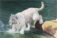 HENRY ROWLAND, WHITE TIGER PAINTING