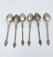 Set of 5 Antique Spoons Sterling Silver