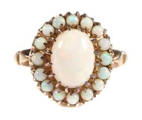 10K GOLD OPAL HALO RING