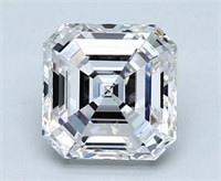 Natural Asscher Colorless White Topaz {Flawless-VV