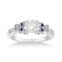 Butterfly Diamond And Sapphire Engagement Ring Pla