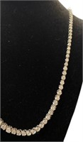 Milgrain Eternity Diamond Tennis Necklace 14k Whit