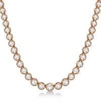 Eternity Diamond Tennis Necklace 14k Rose Gold