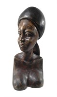 AFRICAN SCULPTURE OF WOMAN SIGNED