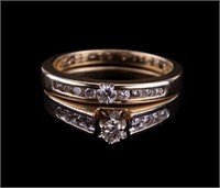 10K Gold Wedding/Engagement Ring Set