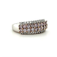 18kt pink and white diamond fashion band