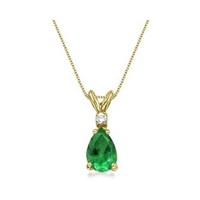 14k Yellow gold & Emerald Necklace