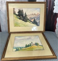 11 - 2 PIECES FRAMED ART 20X17" (D94)