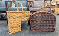 Woven Picnic Basket/ Case & Basket