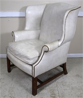 Heritage Chippendale Leather Wing Chair