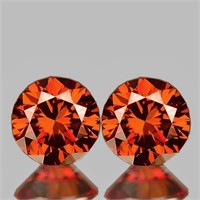 Natural  AAA Vivid Orange Zircon Pair{Flawless-VVS