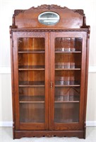 Victorian Oak 2-Door Bookcase