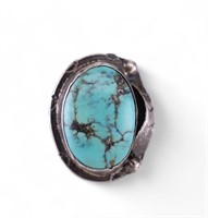 Native American Sterling Turquoise Signed Ring