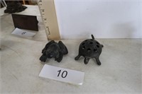 Cast Frog, Metal Turtle (Marked China)
