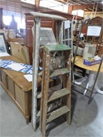 PAIR OF WOOD 4 STEP LADDERS