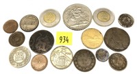 Lot, world coins with silver, 16 pcs.