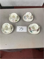 Lot of 4 Teacups and Saucers England