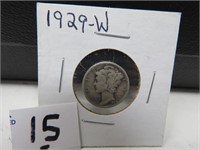 90% Silver Mercury Dime 1929