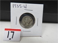90 % Silver 1935 Mercury Dime  Error Coin