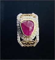 Natural Antique Burma Red Ruby 4.56 Cts  - GIA