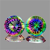 Natural Rainbow Mystic Quartz  Pair {Flawless-VVS1