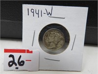 90% Silver 1941 Mercury Dime