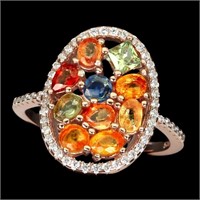 Natural Multi Color Sapphire Ring