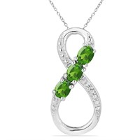0.98ct Diopside 925 S.Silver Infinity Pendant