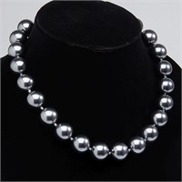 16 mm Grey Shell Pearl Necklace 16"