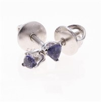 Trillion Iolite Sterling Silver Stud Earrings