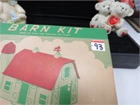 Early Plasticville WHITE   Red Barn Kit