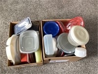 Assorted food containers and tupperware
