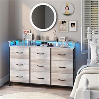 EXOTICA Dresser with Charge Station 9 Drawers Dres