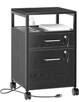 SUPERJARE File Cabinet with Lock & Charging Statio