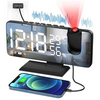 Projection Alarm Clock, PEYOU Mirror Digital Clock