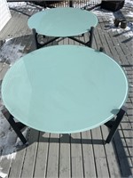 69” Round 2 Beautiful 1” Thick Blue Glass Patio