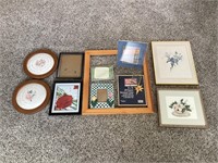 Picture frames and assorted wall decor