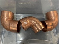 Lot of 4" Copper Pipe Elbows