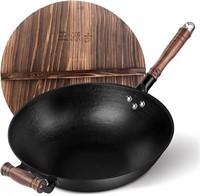 Cast Iron Wok Pan with Lid