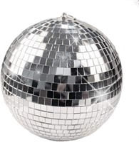 3 Disco Mirror Ball with Hanging Ring Silver Party