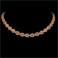 Natural Orange Opal Necklace