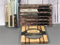 New Knife Sets/Alaskan ULU Knife w/Board