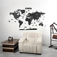 3D Wooden World Map  Multilayered Travel Map with