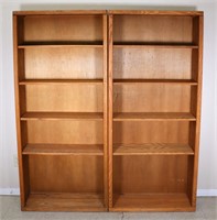 (2) Oak Veneer Bookshelves
