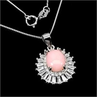 Natural Ethiopian Pink Opal  Necklace