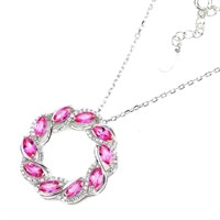 Natural  Pink Topaz  Necklace