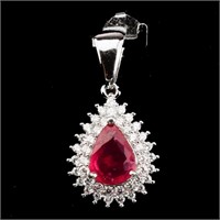 Top Rich Red Pink Ruby Pendant