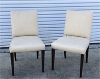 Pair of Beige Dining Chairs-